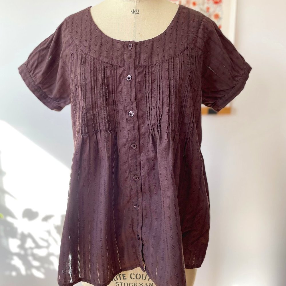 Jessica Brown Button Down Blouse